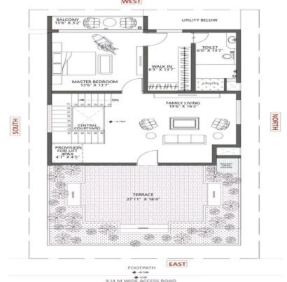 Spacious floor layout for 4 and 5 BHK luxury apartments at Embassy Serenity