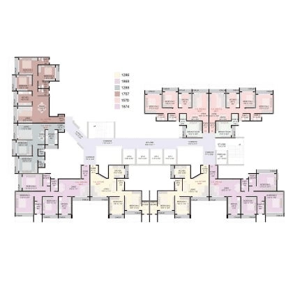Sample floor layout for 2 and 3 BHK apartments at Embassy Serenity Alibaug