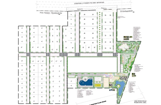 Master plan overview of Embassy Serenity Alibaug showing building layout