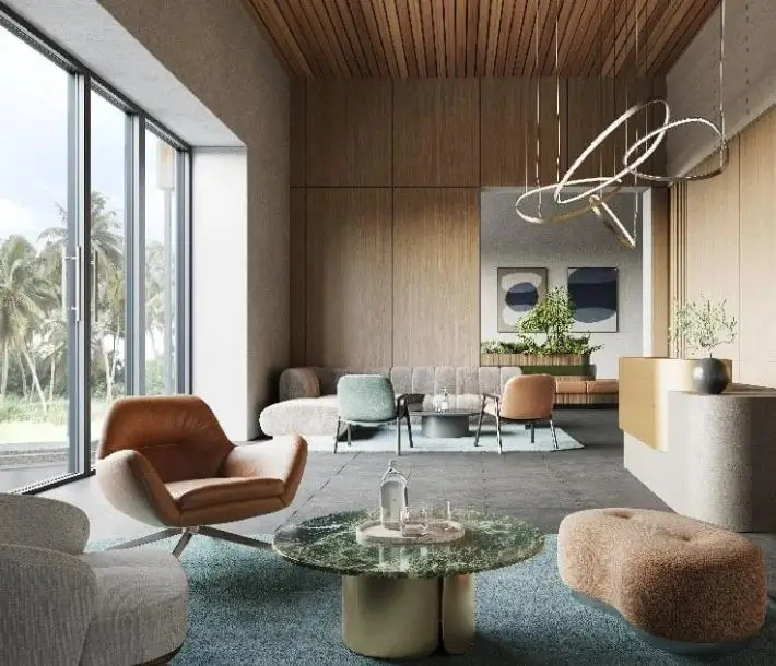 Representative villa lounge interior at Embassy Riverine