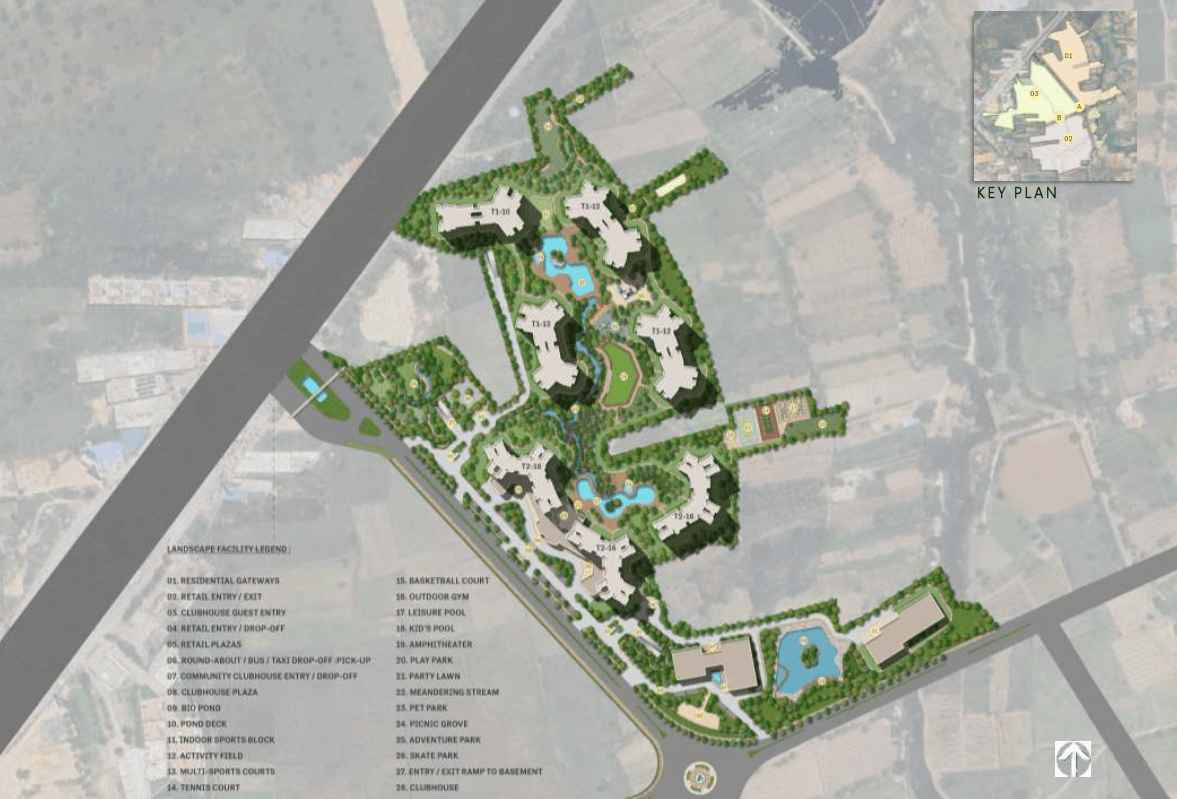 Embassy Yelahanka - Master plan showing the layout of the integrated township