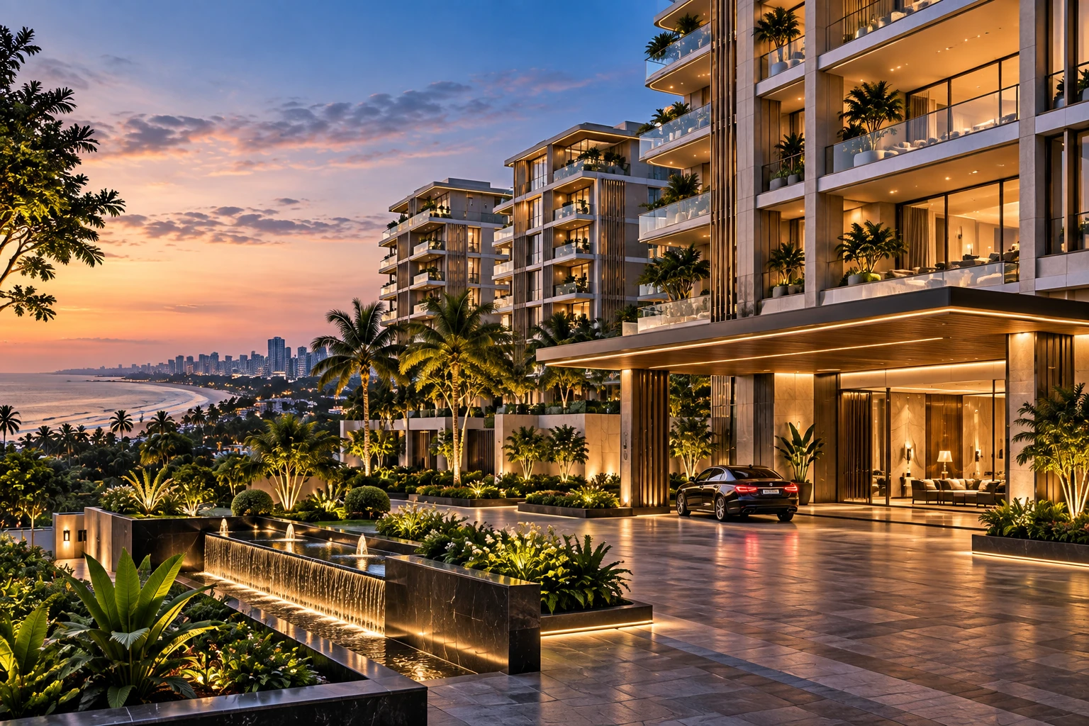 Embassy Terrazza low-density G+7 towers with one residence per floor in Juhu