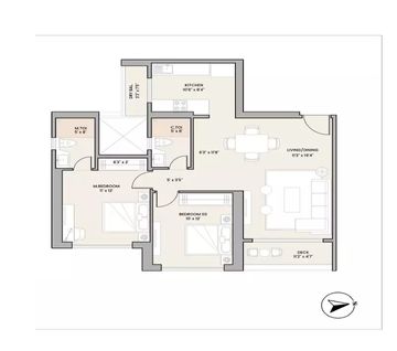 Embassy One Thane 2 BHK apartments floor plan