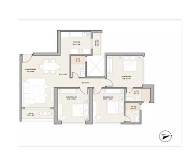 Embassy One Thane 3 BHK apartments floor plan